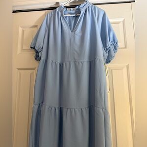 CeCe Light Blue Midi Dress